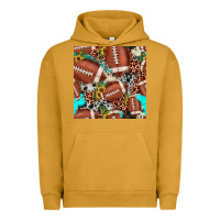 Pigment Peanut Butter football leopard turquoise cowhide sunflower seamless pattern Urban Hoodie - JahusDesignShop