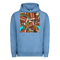 Pigment Pebble Blue football leopard turquoise cowhide sunflower seamless pattern Urban Hoodie - JahusDesignShop