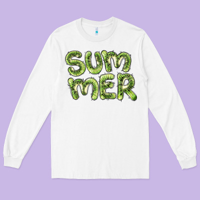 Summer Kiwi Long Sleeve Tee Designed By Barkaloodesign
