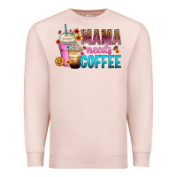 Pale Pink mama needs coffee Premium Sweatshirt - Zillion Design Studio