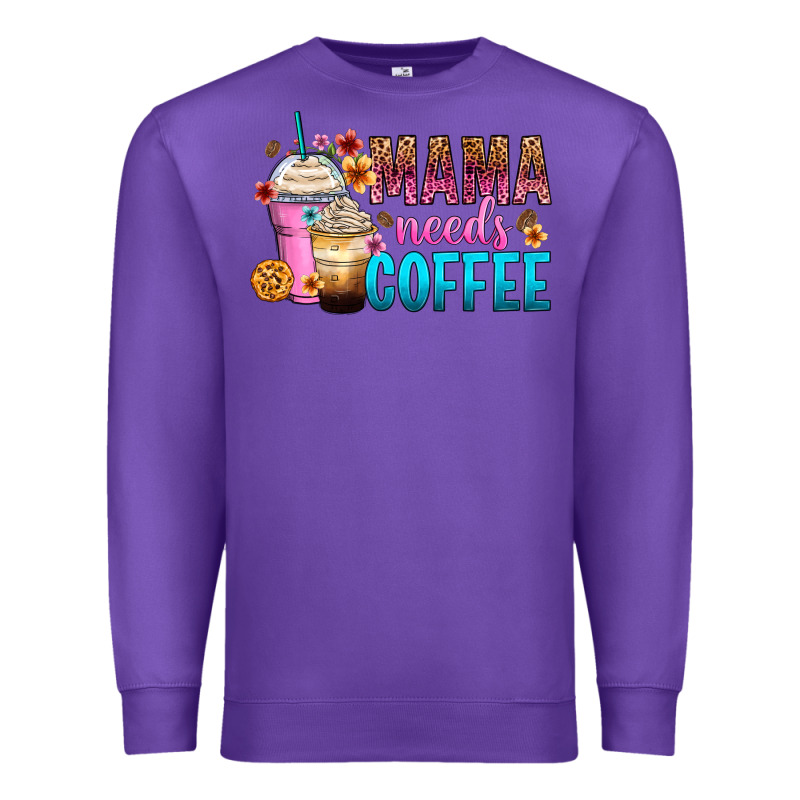 Mama Needs Coffee Premium Sweatshirt by Zillion Design Studio | Teevron