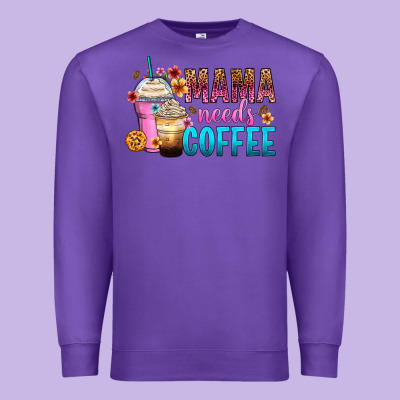 Mama Needs Coffee Premium Sweatshirt Designed By Zillion Design Studio