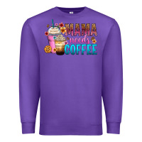 Purple mama needs coffee Premium Sweatshirt - Zillion Design Studio