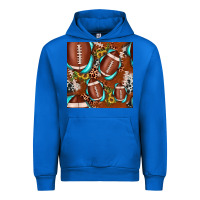 Cobalt football leopard gemstone sunflower seamless pattern Urban Hoodie - JahusDesignShop