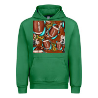 Emerald football leopard gemstone sunflower seamless pattern Urban Hoodie - JahusDesignShop
