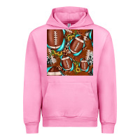 Fuchsia Pink football leopard gemstone sunflower seamless pattern Urban Hoodie - JahusDesignShop