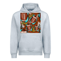 Heather Grey football leopard gemstone sunflower seamless pattern Urban Hoodie - JahusDesignShop