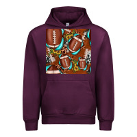 Mauve Wine football leopard gemstone sunflower seamless pattern Urban Hoodie - JahusDesignShop