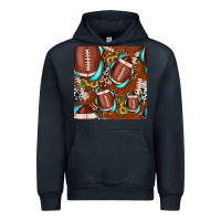 Navy football leopard gemstone sunflower seamless pattern Urban Hoodie - JahusDesignShop