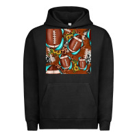Pigment Black football leopard gemstone sunflower seamless pattern Urban Hoodie - JahusDesignShop
