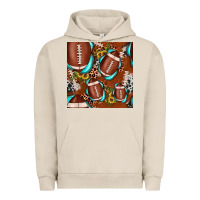 Pigment French Oak football leopard gemstone sunflower seamless pattern Urban Hoodie - JahusDesignShop