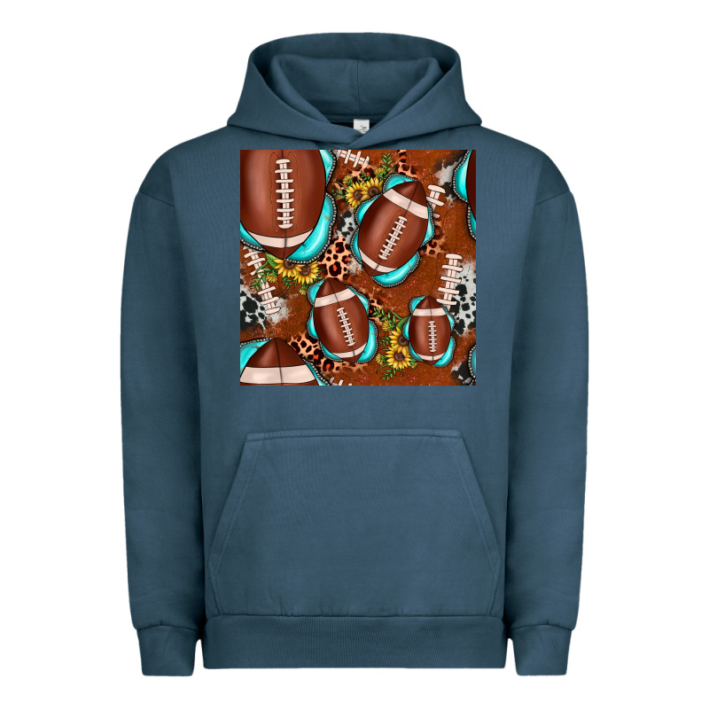 Football Leopard Gemstone Sunflower Seamless Pattern Urban Hoodie by JahusDesignShop | Teevron