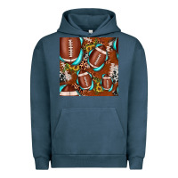 Pigment Midnight Navy football leopard gemstone sunflower seamless pattern Urban Hoodie - JahusDesignShop