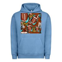 Pigment Pebble Blue football leopard gemstone sunflower seamless pattern Urban Hoodie - JahusDesignShop