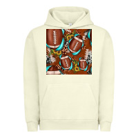 Pigment Pistachio football leopard gemstone sunflower seamless pattern Urban Hoodie - JahusDesignShop