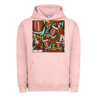 Pigment Salmon football leopard gemstone sunflower seamless pattern Urban Hoodie - JahusDesignShop