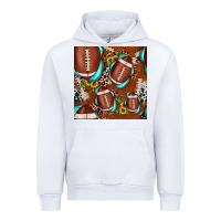 White football leopard gemstone sunflower seamless pattern Urban Hoodie - JahusDesignShop