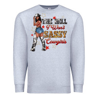Heather Grey the heel i wont sassy cowgirls Premium Sweatshirt - texasbilliewilder