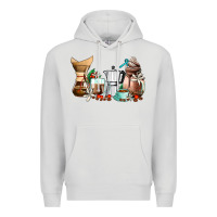 Dove Grey coffee tools coffee cups Premium Hoodie - AdoDesignShop