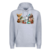 Heather Grey coffee tools coffee cups Premium Hoodie - AdoDesignShop