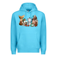 Ocean Blue coffee tools coffee cups Premium Hoodie - AdoDesignShop