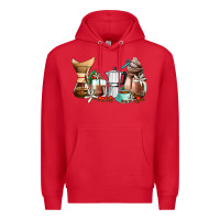 Red coffee tools coffee cups Premium Hoodie - AdoDesignShop
