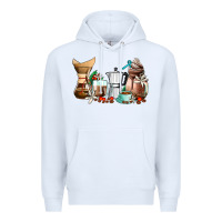 White coffee tools coffee cups Premium Hoodie - AdoDesignShop