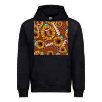 Black football leopard sunflower seamless pattern Urban Hoodie - JahusDesignShop