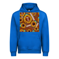 Cobalt football leopard sunflower seamless pattern Urban Hoodie - JahusDesignShop