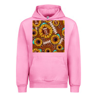 Fuchsia Pink football leopard sunflower seamless pattern Urban Hoodie - JahusDesignShop