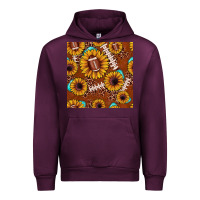 Mauve Wine football leopard sunflower seamless pattern Urban Hoodie - JahusDesignShop