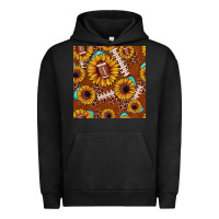 Pigment Black football leopard sunflower seamless pattern Urban Hoodie - JahusDesignShop