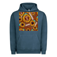 Pigment Midnight Navy football leopard sunflower seamless pattern Urban Hoodie - JahusDesignShop
