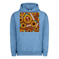 Pigment Pebble Blue football leopard sunflower seamless pattern Urban Hoodie - JahusDesignShop