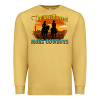 Antique Gold the world needs more cowboys Premium Sweatshirt - texasbilliewilder