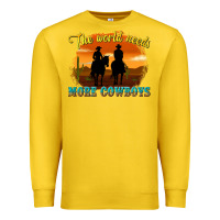 Lemon the world needs more cowboys Premium Sweatshirt - texasbilliewilder