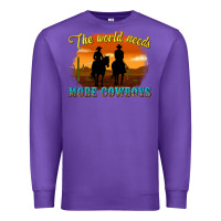 Purple the world needs more cowboys Premium Sweatshirt - texasbilliewilder