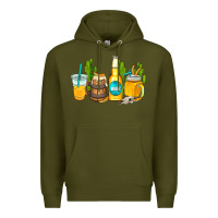 Army Green beer coffee cups Premium Hoodie - AdoDesignShop