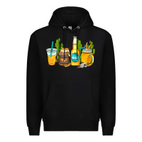 Black beer coffee cups Premium Hoodie - AdoDesignShop
