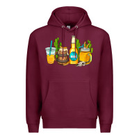 Burgundy beer coffee cups Premium Hoodie - AdoDesignShop
