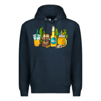 Navy beer coffee cups Premium Hoodie - AdoDesignShop