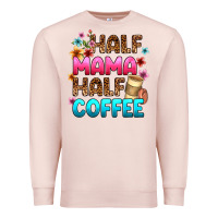 Pale Pink half mama half coffee Premium Sweatshirt - Zillion Design Studio