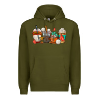 Army Green volleyball coffee cups Premium Hoodie - AdoDesignShop