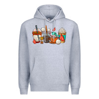 Heather Grey volleyball coffee cups Premium Hoodie - AdoDesignShop