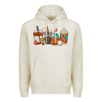 Oatmeal Heather volleyball coffee cups Premium Hoodie - AdoDesignShop