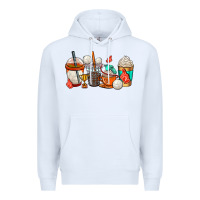 White volleyball coffee cups Premium Hoodie - AdoDesignShop