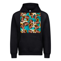 Black football turquoise cowhide sunflower seamless pattern Urban Hoodie - JahusDesignShop