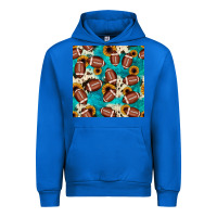 Cobalt football turquoise cowhide sunflower seamless pattern Urban Hoodie - JahusDesignShop