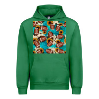 Emerald football turquoise cowhide sunflower seamless pattern Urban Hoodie - JahusDesignShop