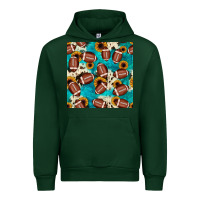 Forest Green football turquoise cowhide sunflower seamless pattern Urban Hoodie - JahusDesignShop